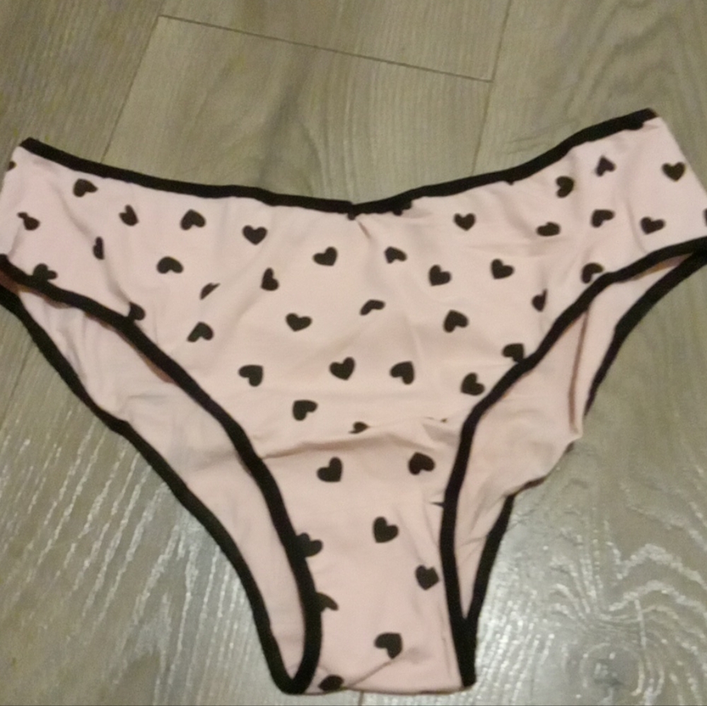 Knotty knickers- Pink & Black Heart Bikini-XL